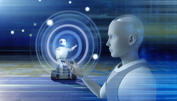Futuristic AI agent automation image