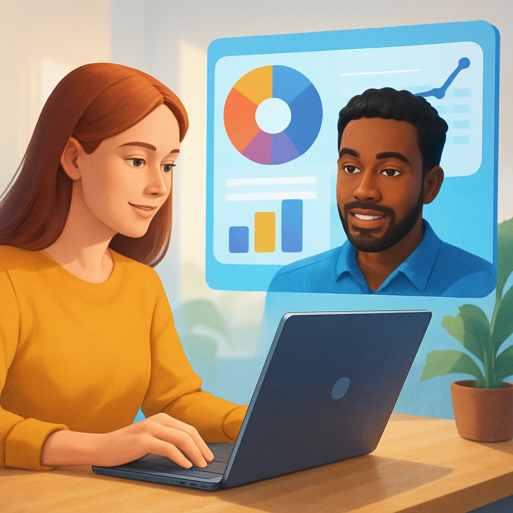 Vibrant AI Meeting Insights illustration