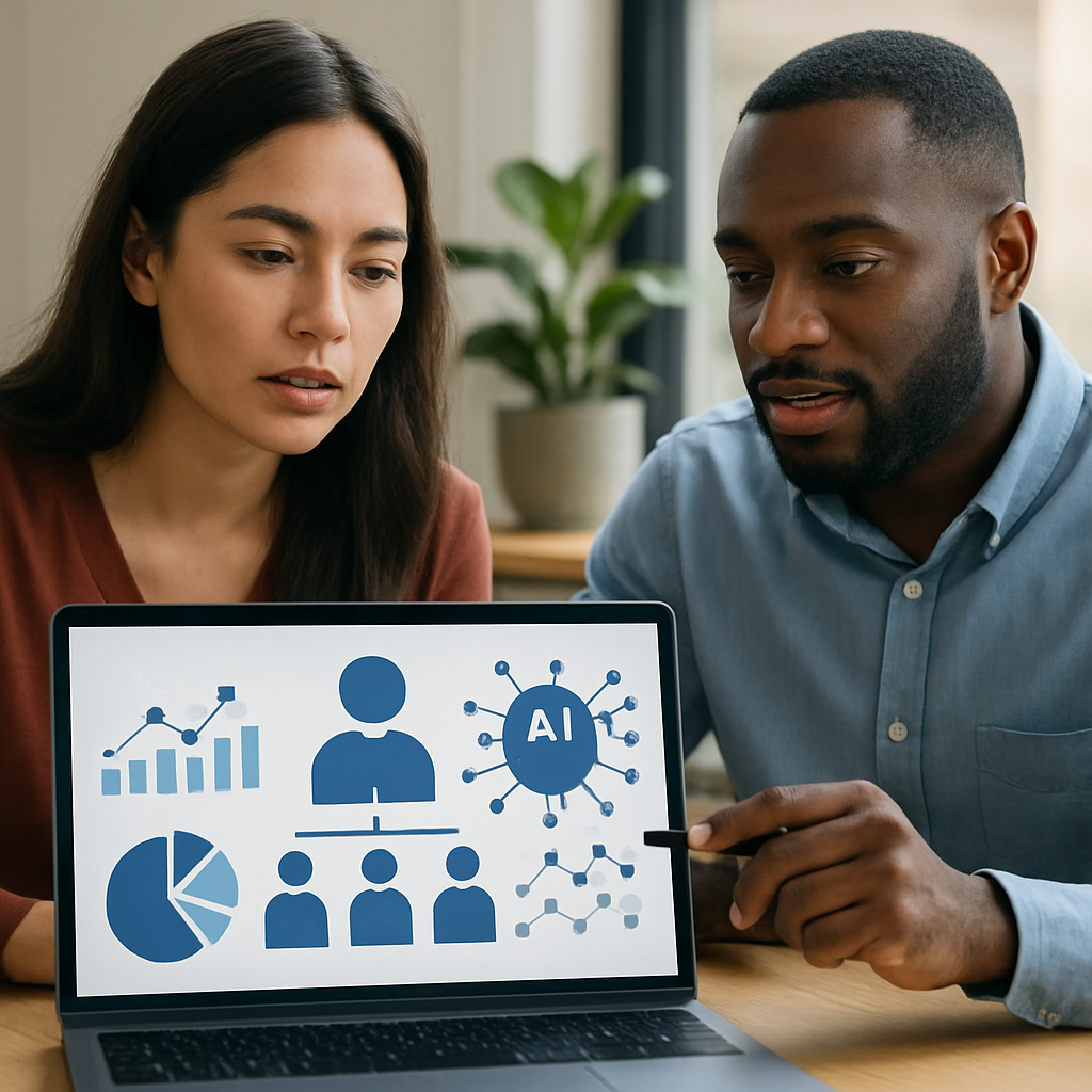Gráficos de análisis predictivo e IA en HR