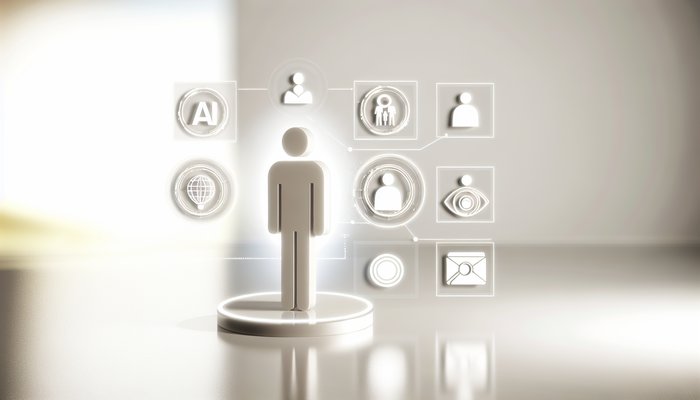 Modern digital art blending AI and business strategy