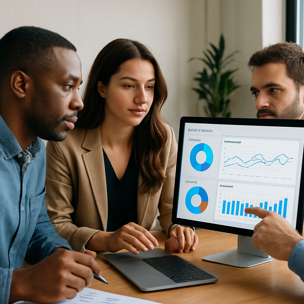 Team collaborating on HR analytics