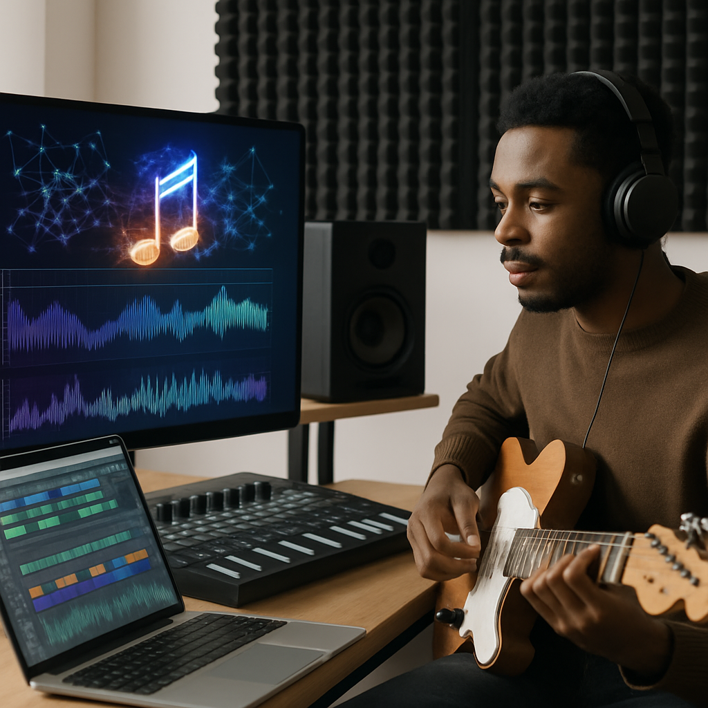 Estudio de grabación moderno con tecnología AI